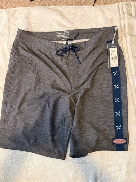 Vineyard Vines Other - Vineyard Vines Men’s Gray Swim Board Shorts with Navy Trim